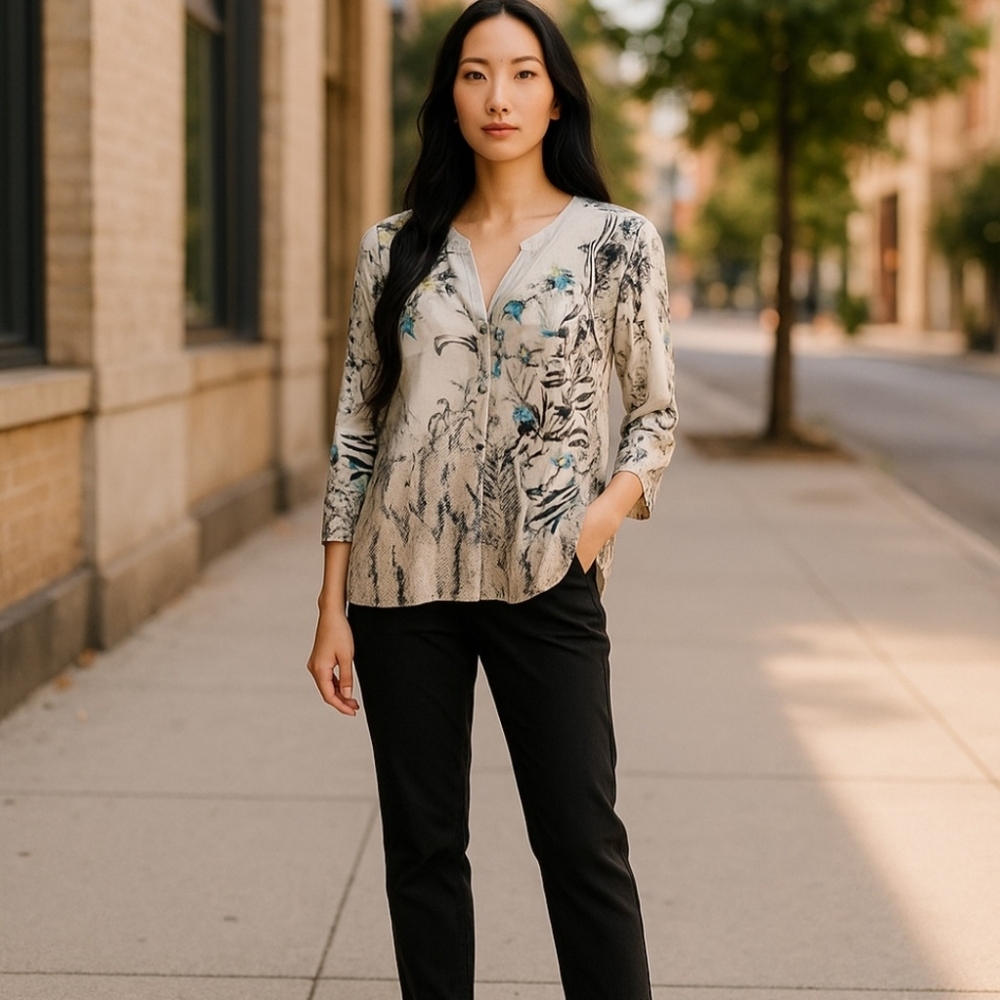 HP...White House Black Market Unique Animal Print Cardigan XL